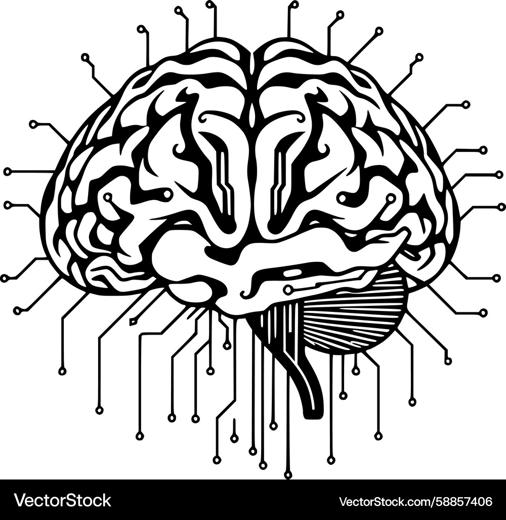Neural Network Circuitry Vector Image