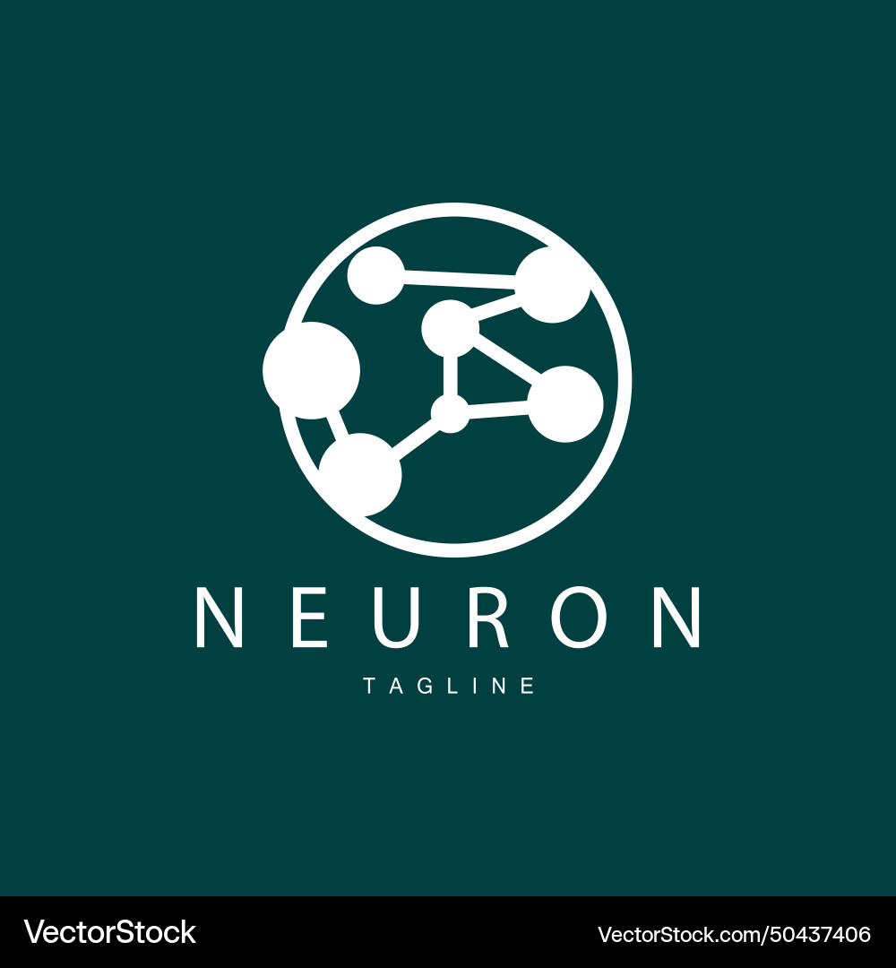 Neuron logo cel dna network and particle Vector Image