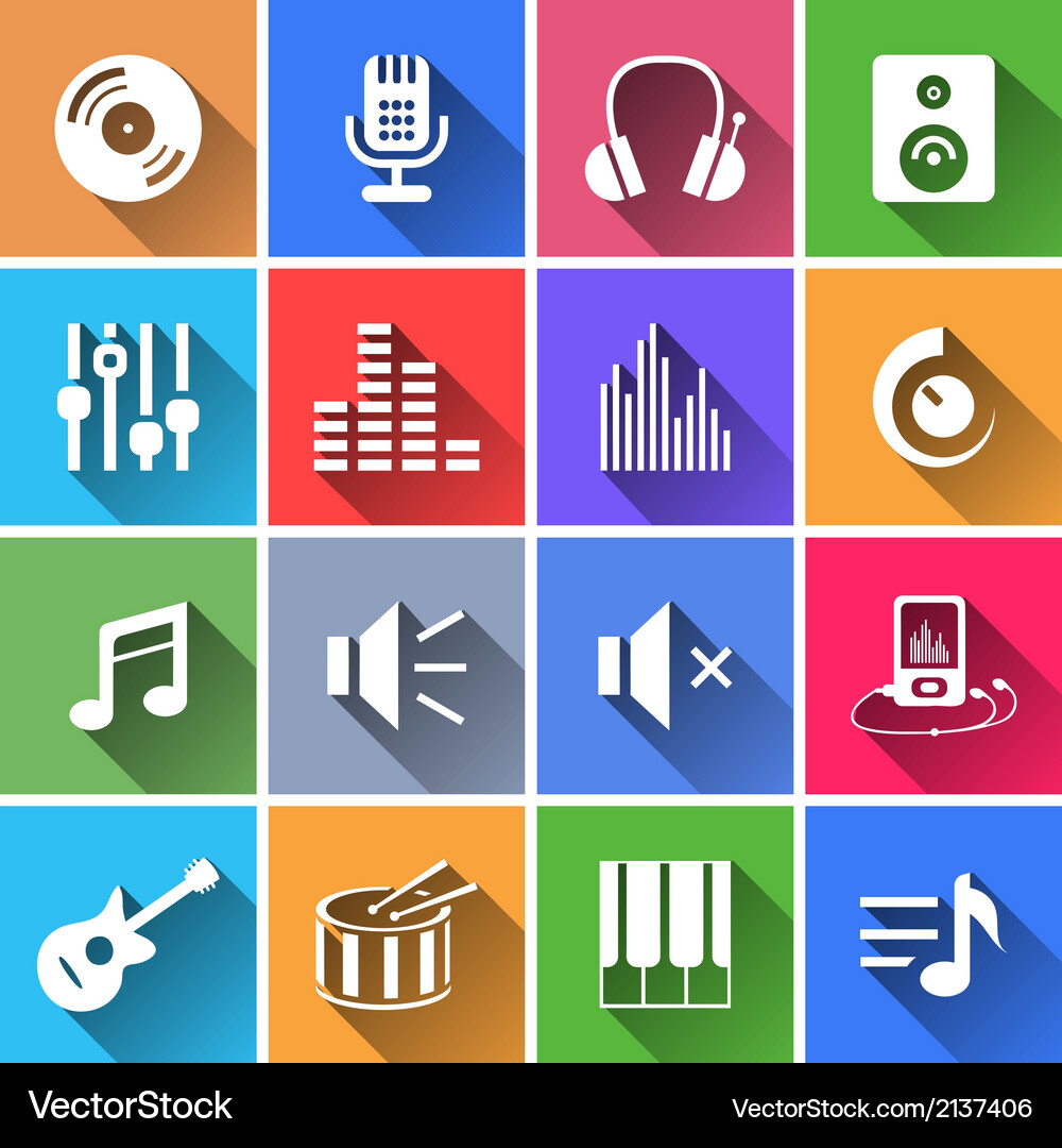 Set of flat color buttons Vector Image