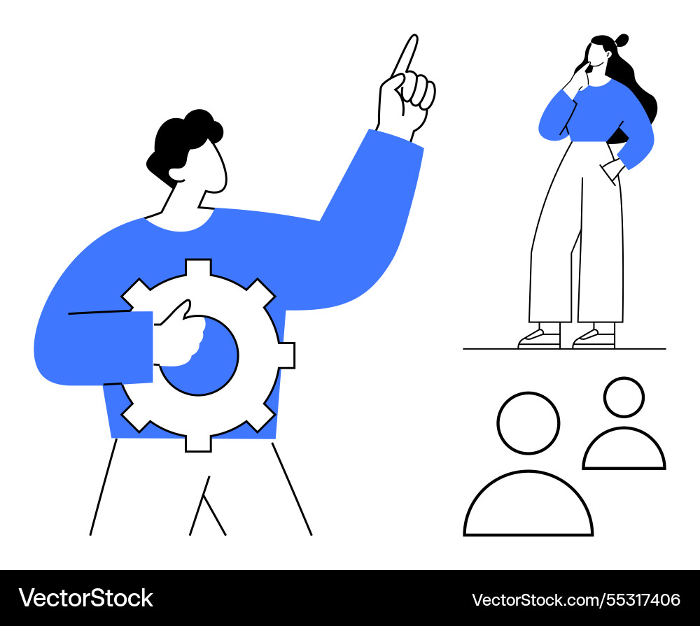 Team collaboration and problem-solving concept Team collaboration and problem-solving concept vector image