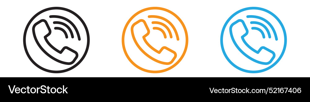 Telephone icon logo set collection for web app ui vector image