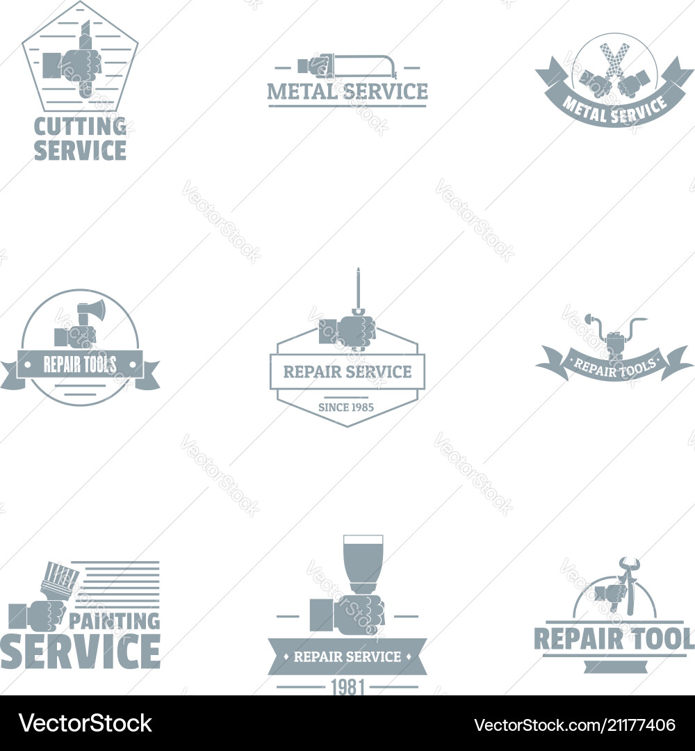 Tint logo set simple style Tint logo set simple style vector image