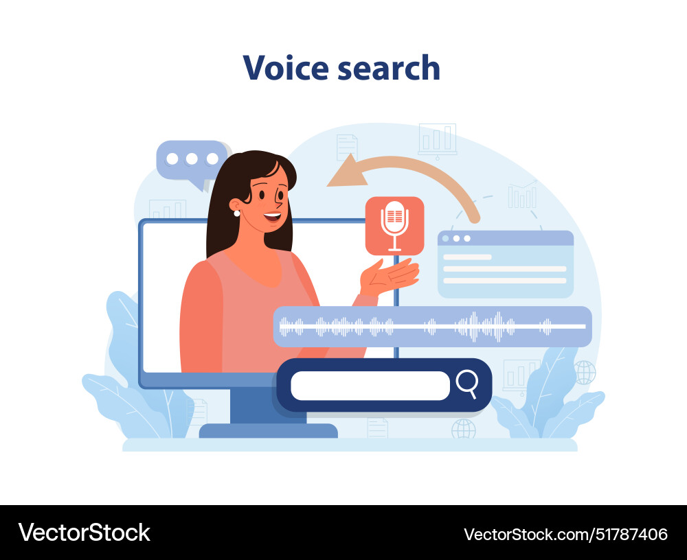 Voice search artificial intelligence virtual Voice search artificial intelligence virtual Vector Image