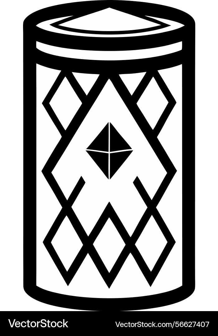 Geometric cylinder design with repeating patterns vector image