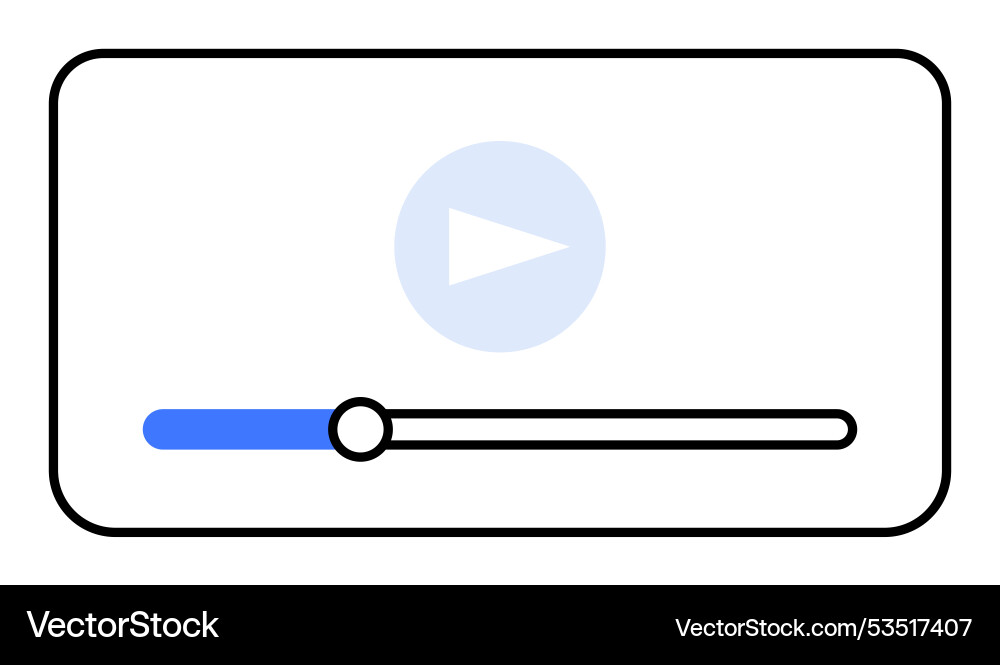 Media player interface with play button Media player interface with play button vector image