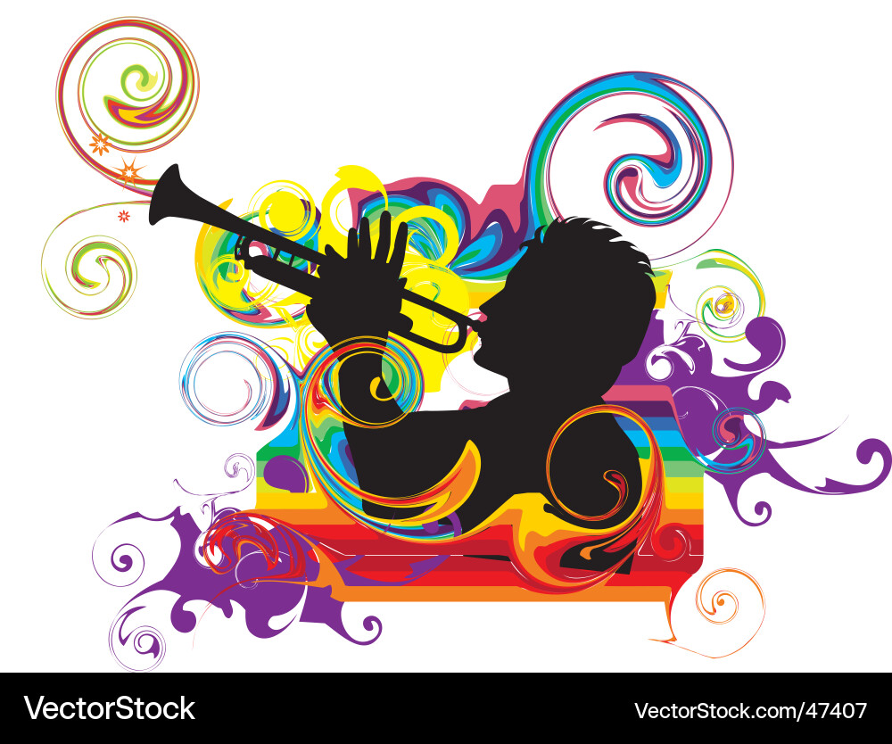 Rainbow Trumpeter Vector Image