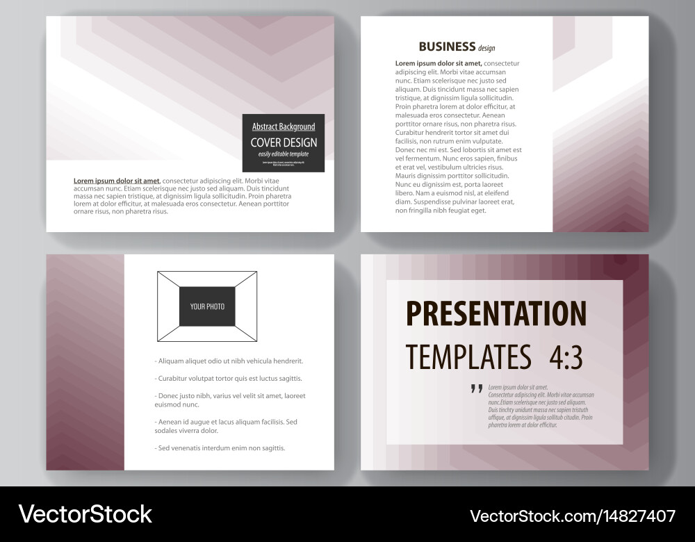 Set of business templates for presentation slides vector image