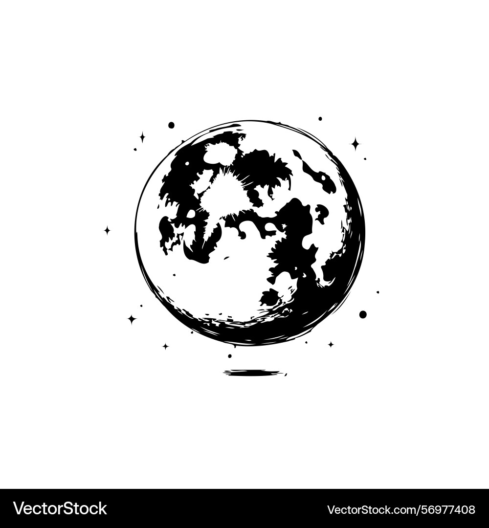 Abstract monochrome rendering of a celestial orb Vector Image