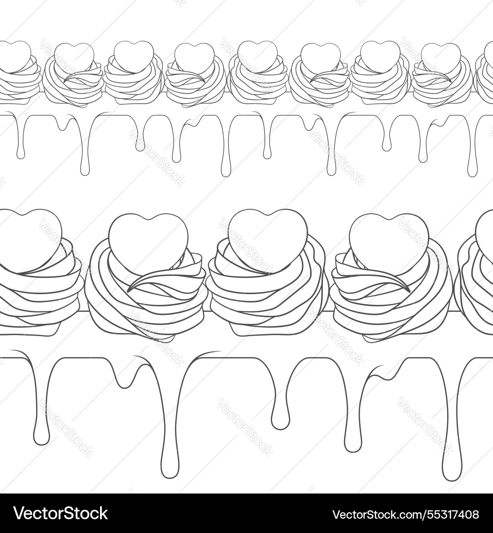 Horizontal seamless pattern with cream cake Vector Image