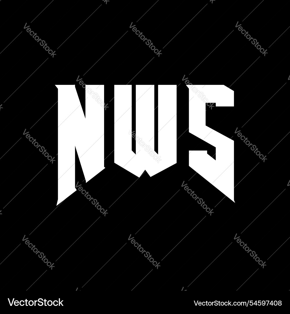 Nws Buchstaben Logo Design für Technologieunternehmen Nws Buchstaben Logo Design für Technologieunternehmen vektorbild