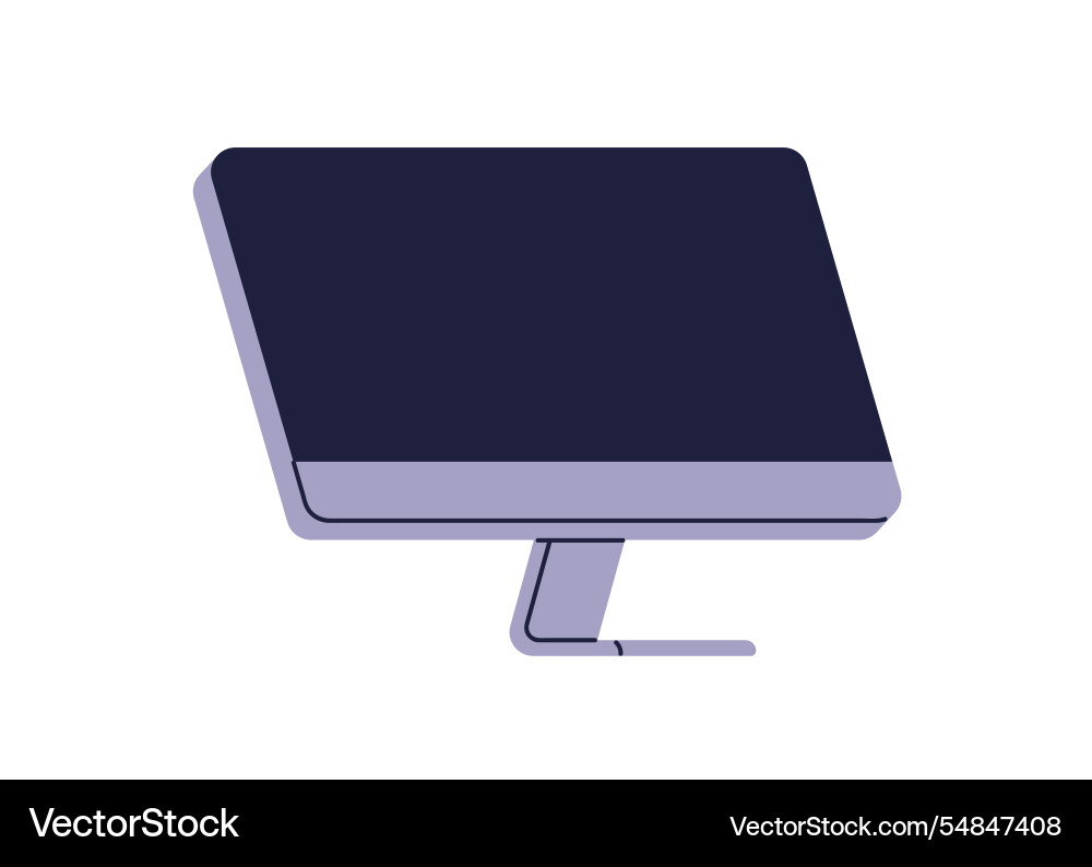Personal computer screen black blank empty Personal computer screen black blank empty vector image