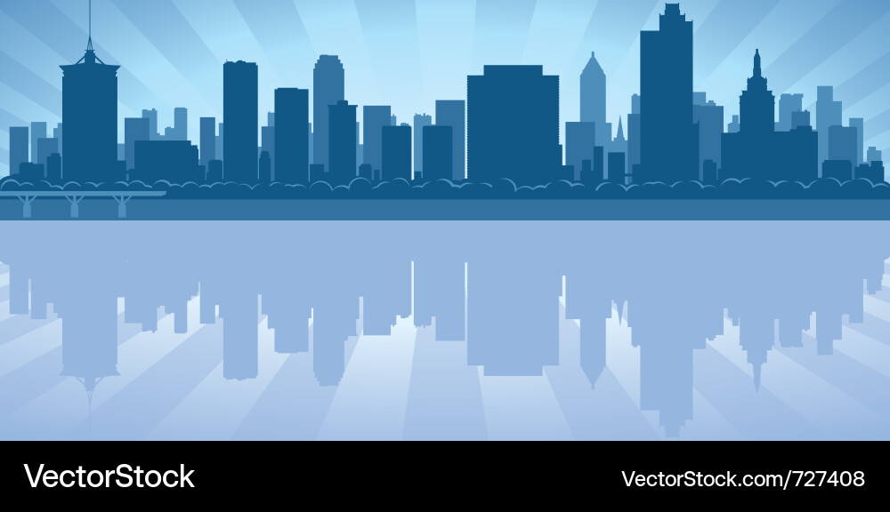 Tulsa Oklahoma City Skyline Reflection vector image