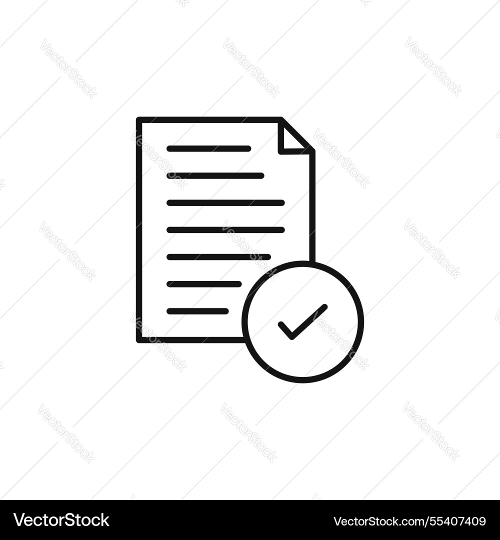 Document accept icon simple thin line Document accept icon simple thin line vector image