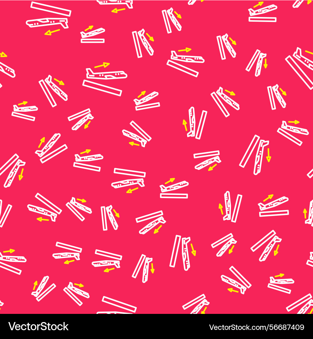 Line plane takeoff icon isolated seamless pattern Line plane takeoff icon isolated seamless pattern vector image
