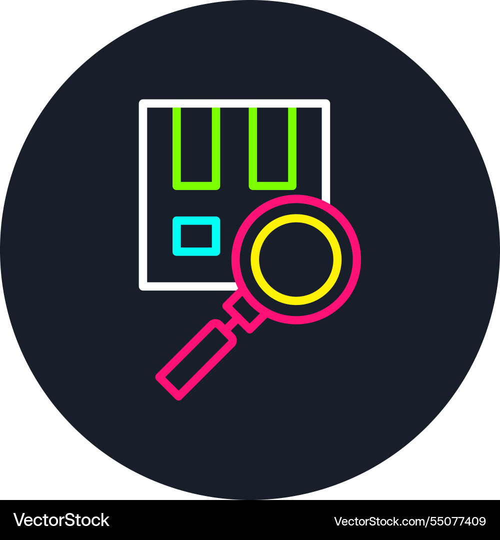 Package checking line multi color icon Vector Image