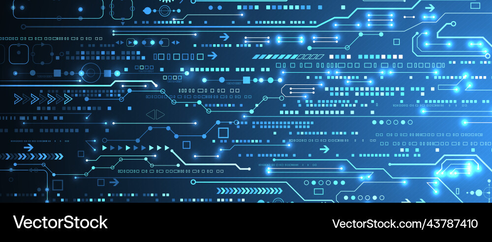 Abstract technology circuit board communication vector image