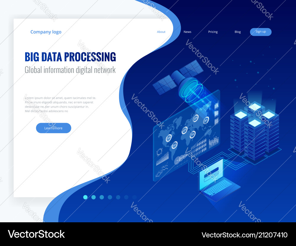 Big Data Network & Cloud Technology vector image