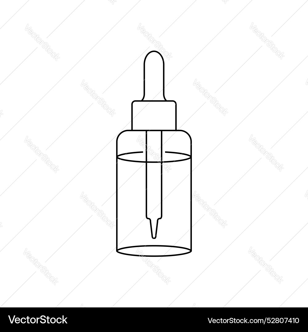 Bottle with a dropper line icon Vector Image