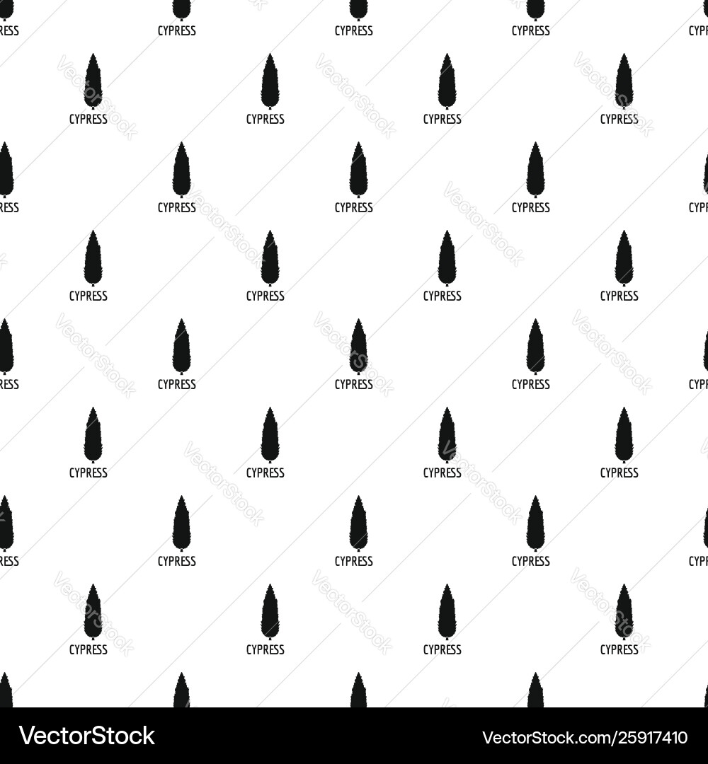 Cypress tree pattern seamless vector image