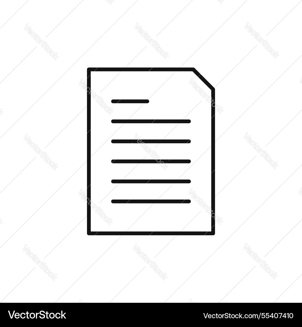 Document icon simple thin line Vector Image