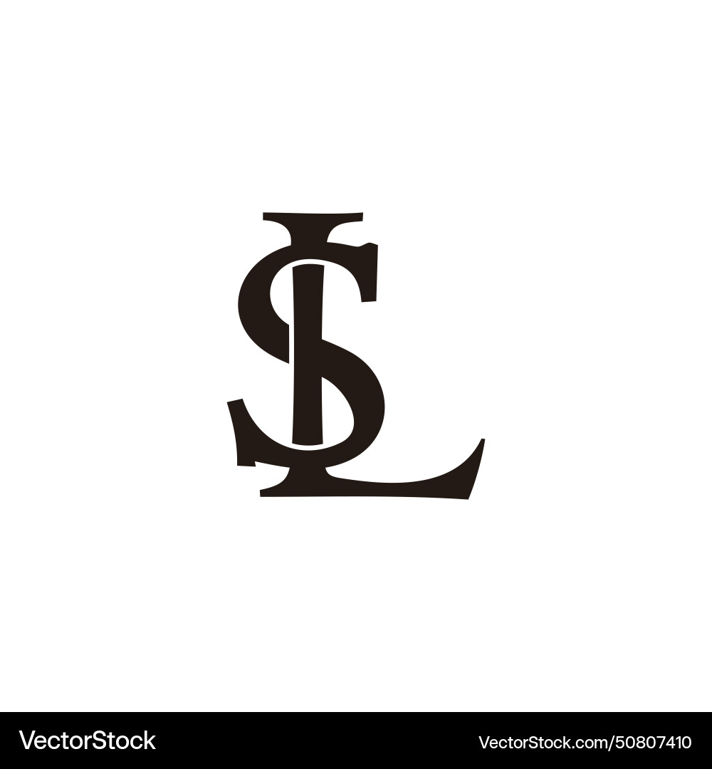 Letter sl linked overlap font logo Letter sl linked overlap font logo Vector Image