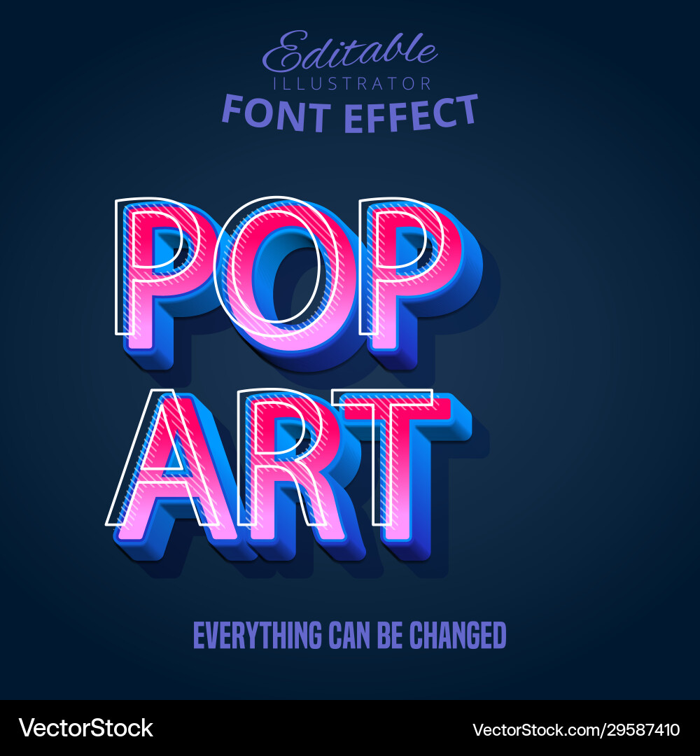 Retro Pop Art Text Effect vector image
