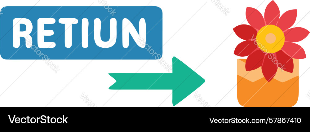 Return arrow to flower icon design generative ai Vector Image