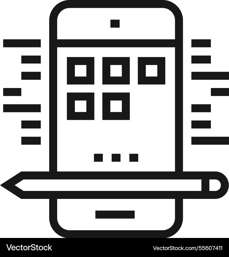 App development flat line web icon concept App development flat line web icon concept Vector Image