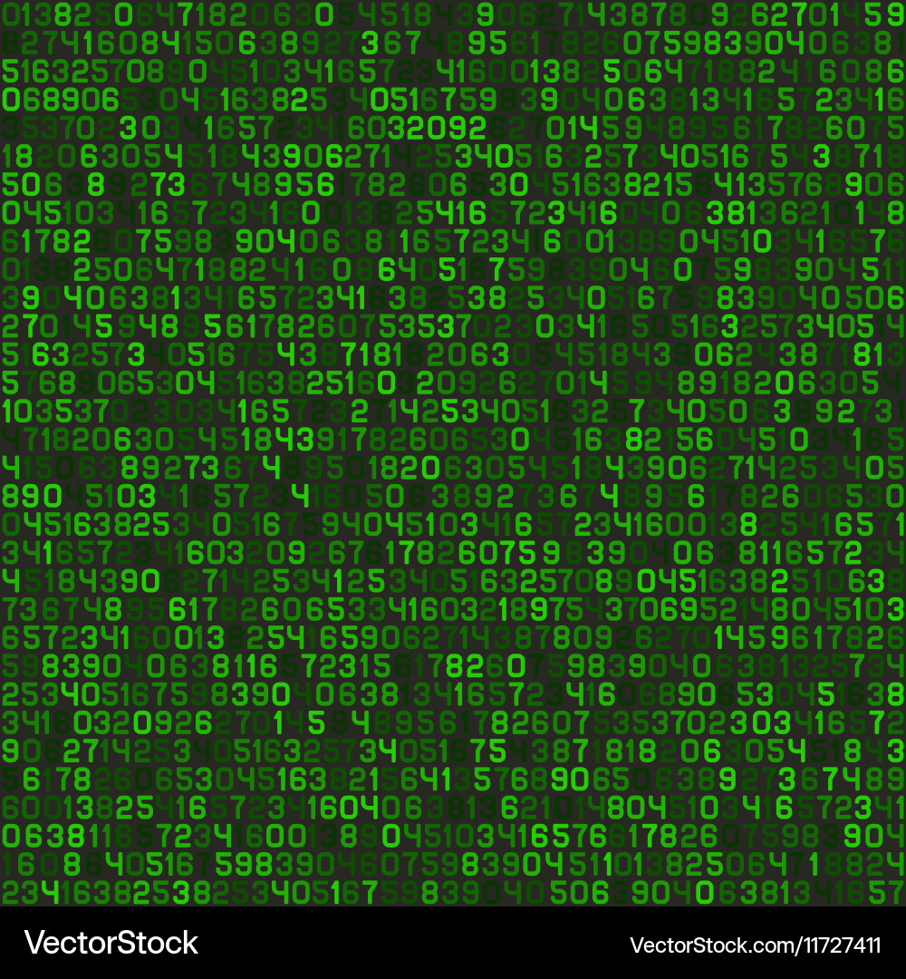 Green Decimal Code Background vector image