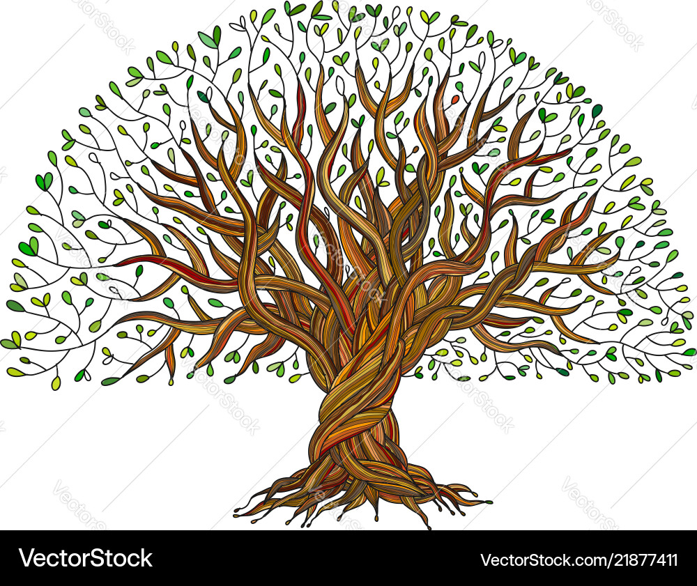 Großer Baum mit Wurzeln für Ihr Design Großer Baum mit Wurzeln für Ihr Design vektorbild