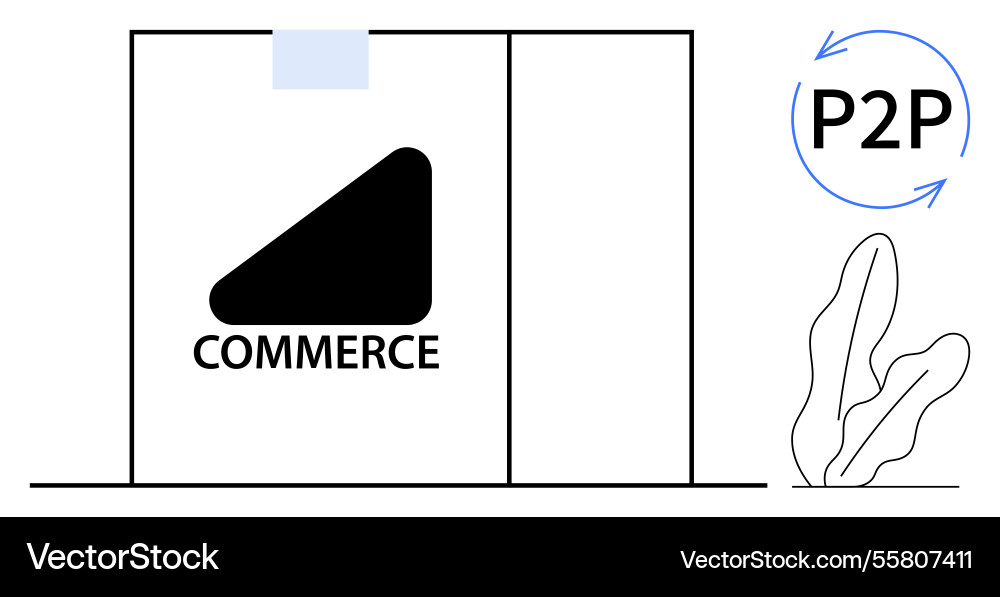 Peer-to-peer commerce building with minimalist Peer-to-peer commerce building with minimalist vector image