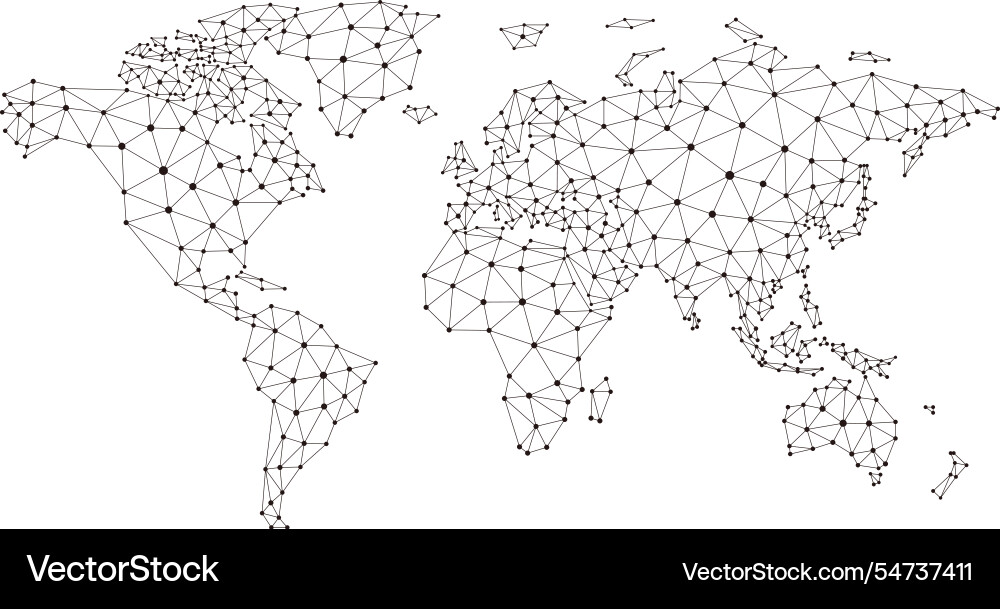 Polygonal map digital globe earth polygons maps Polygonal map digital globe earth polygons maps vector image