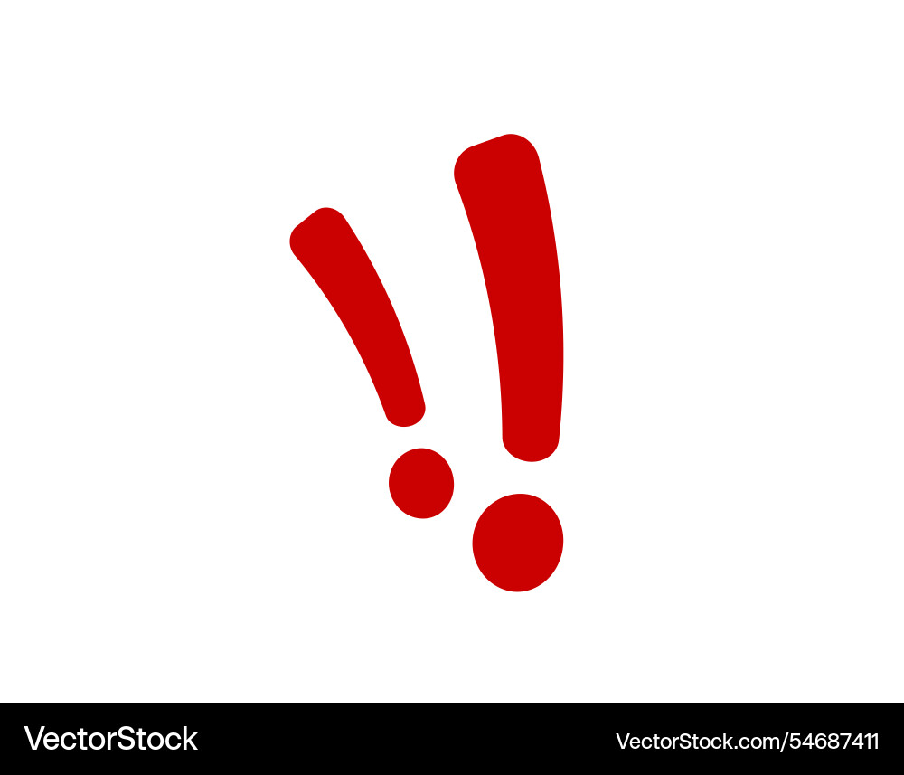 Red exclamation and dot design element vector image