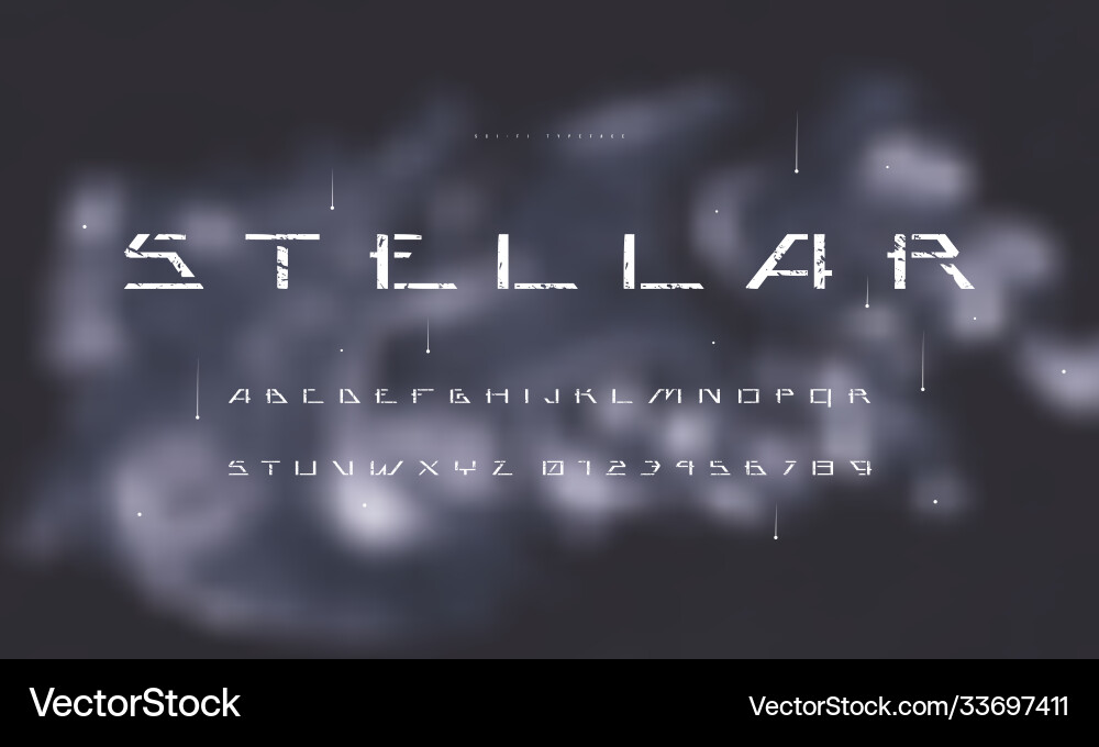 Stencil-plate sans serif futuristic font Stencil-plate sans serif futuristic font vector image