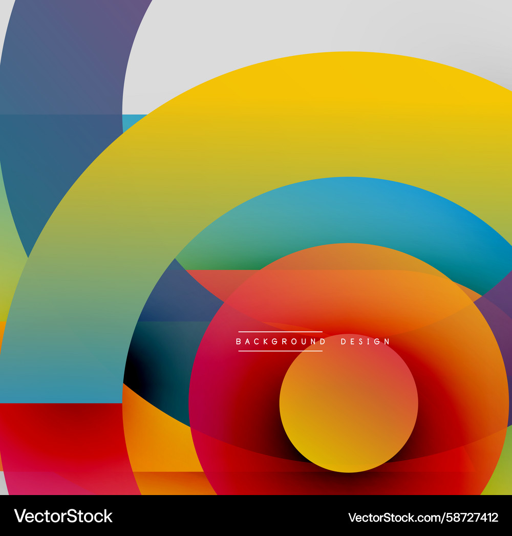 Abstract colorful circles overlap creating Vector Image