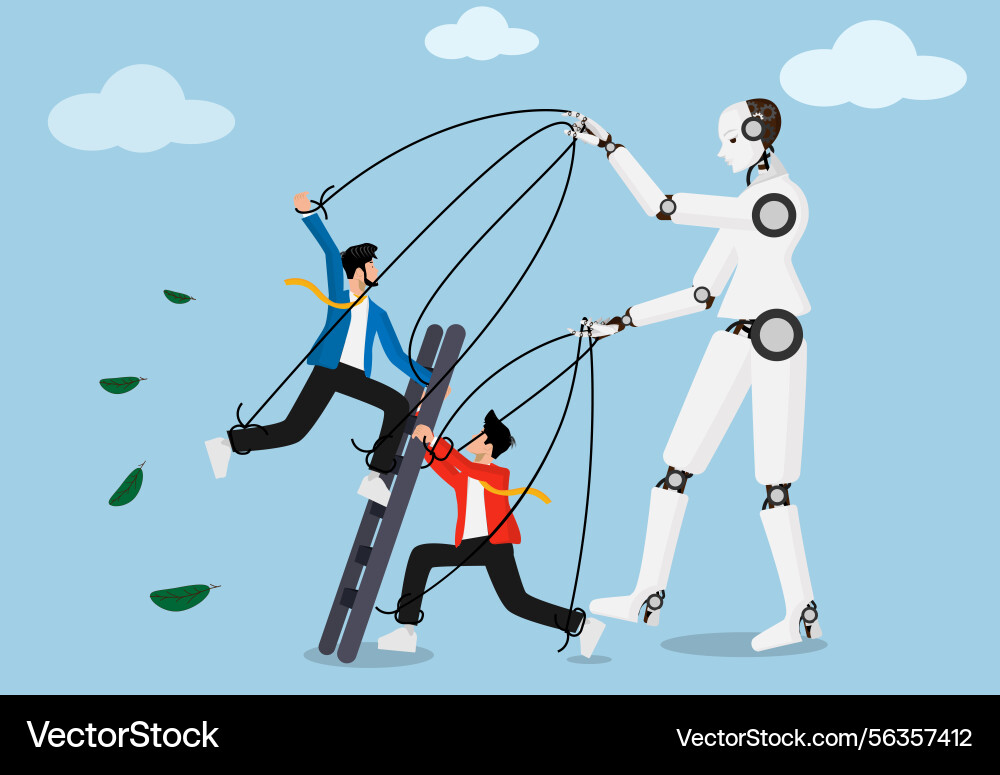 Artificial intelligence controlling business Vector Image