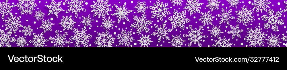 Christmas banner paper snowflakes vector image