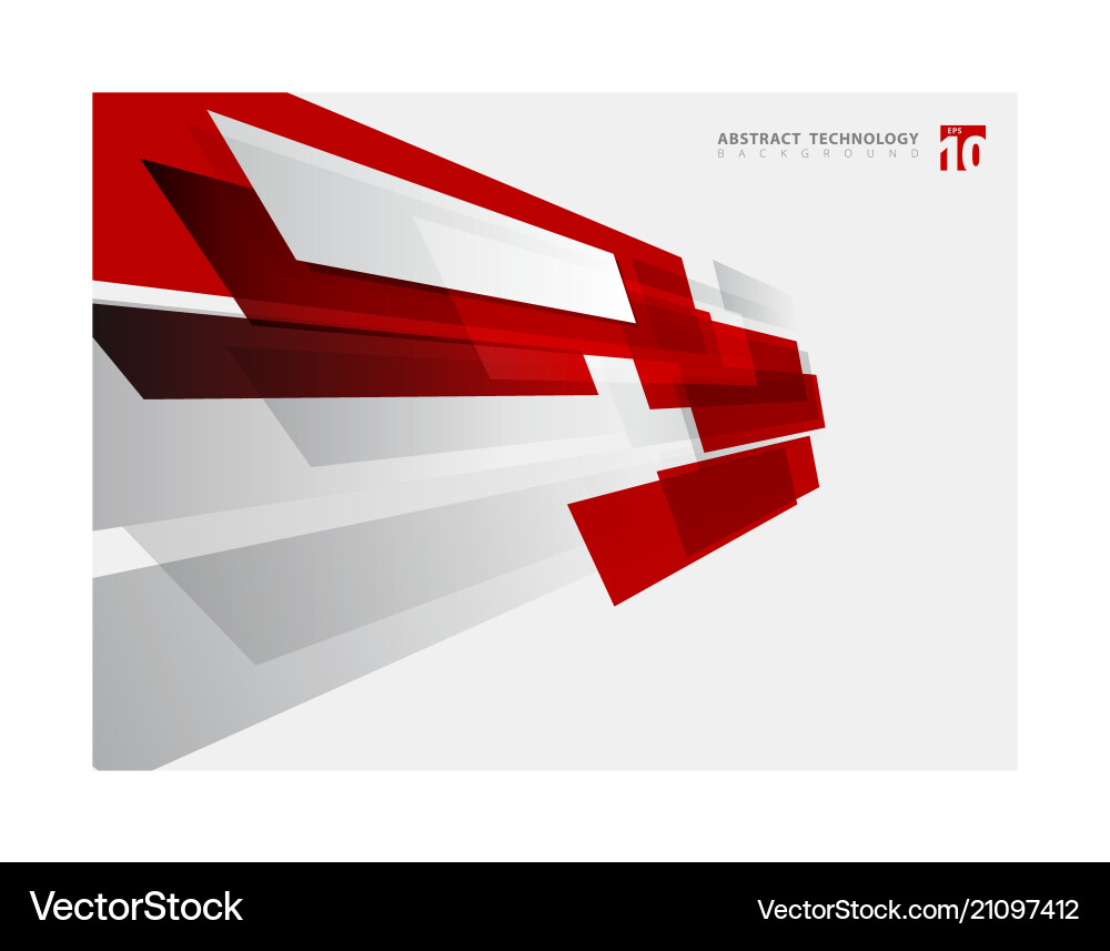 Dynamic Red Technology Background vector image