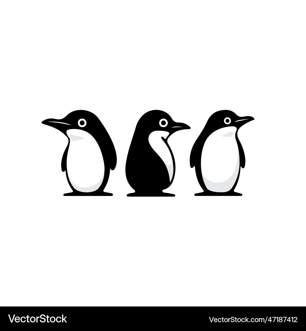 Penguin in different act Vector Image