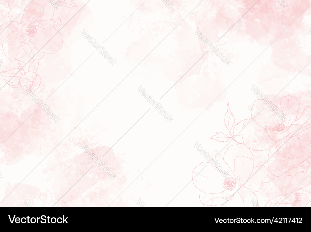 Pink Watercolor Floral Background Vector Image
