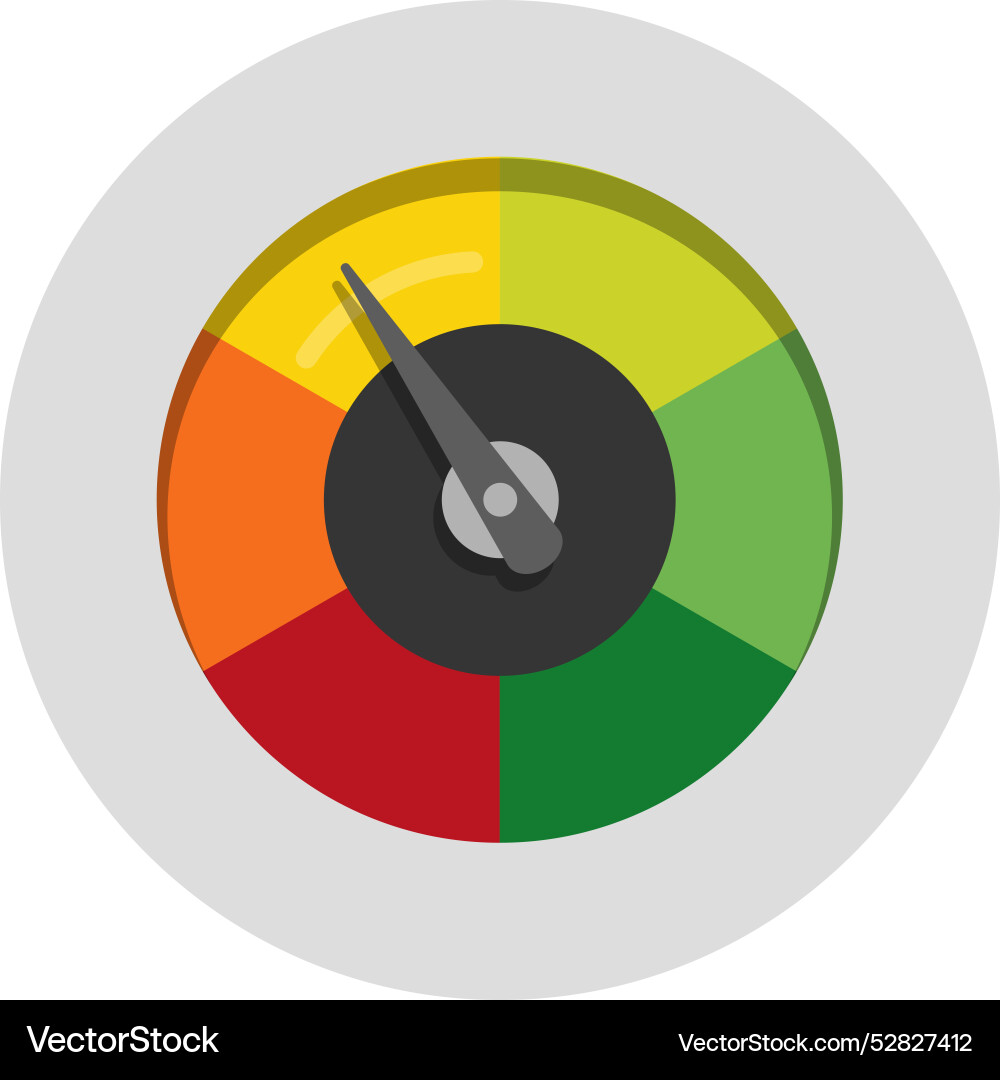 Round gauge control panel indicator color meter Vector Image