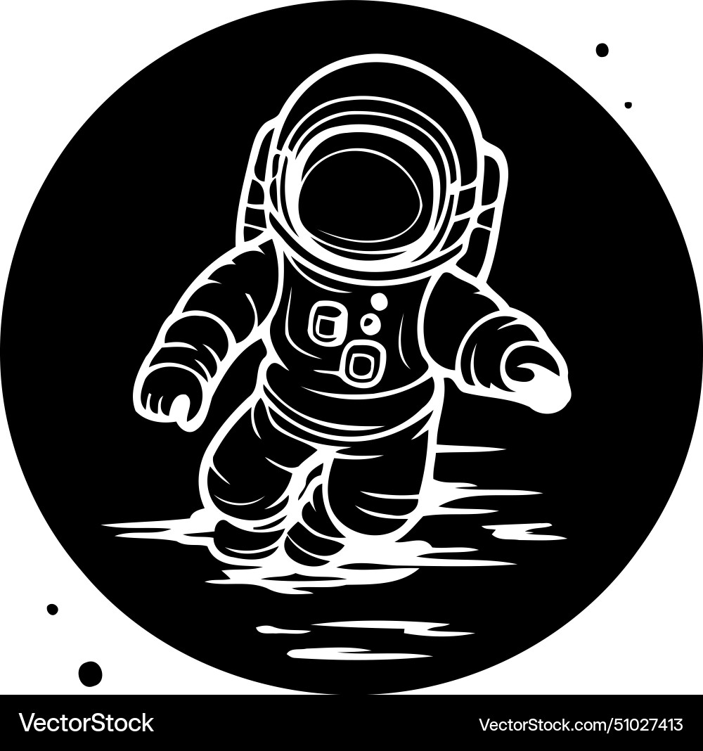 Astronaut in outer space on dark background Vector Image