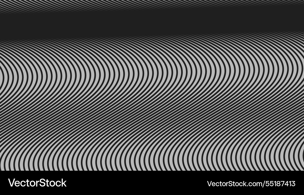 Black curve stripes lines abstract background Vector Image