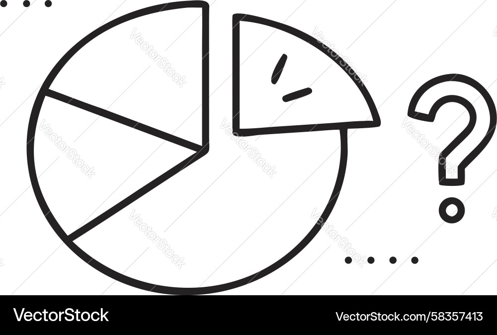 Dotted Pie Chart with Question Marks Vector Image