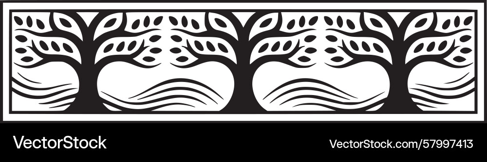 Elegant Tree Border Pattern Vector Image