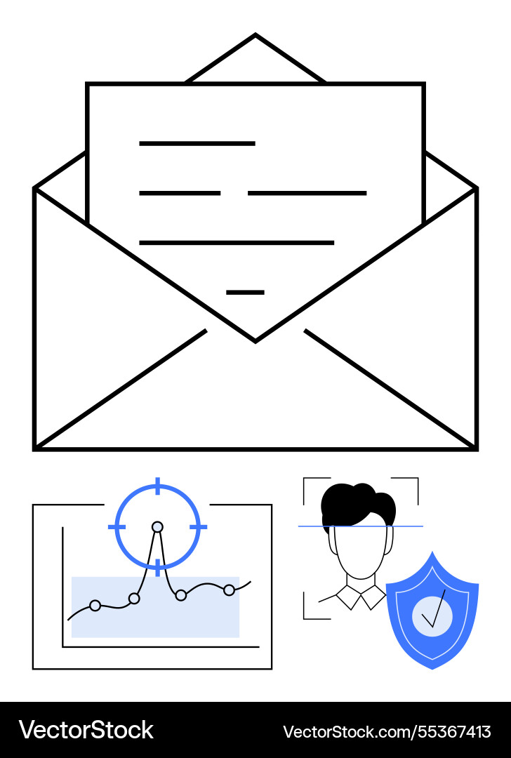 Email communication and data analysis Email communication and data analysis Vector Image