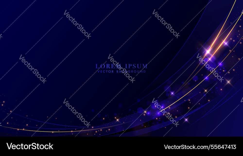 Golden curve lines with sparkle glowing dots Golden curve lines with sparkle glowing dots vector image