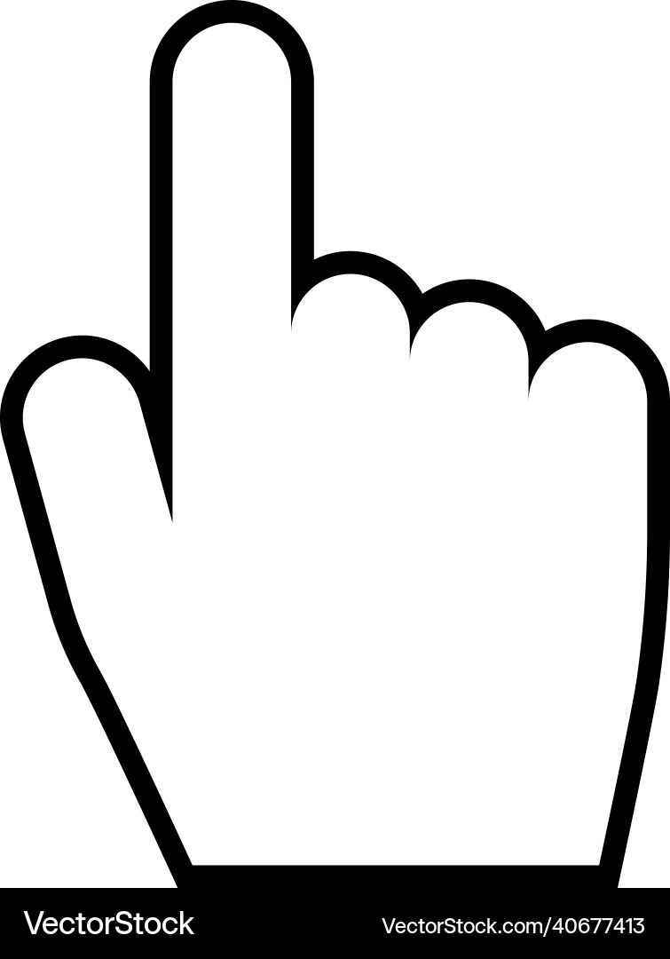 Hand with straight finger icon click cursor vector image