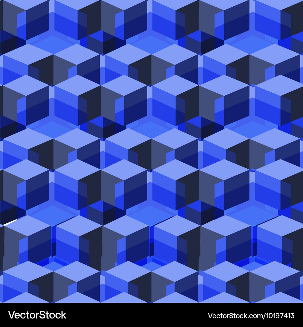 Isometric cubes seamlessly repeatable pattern 3d Vector Image