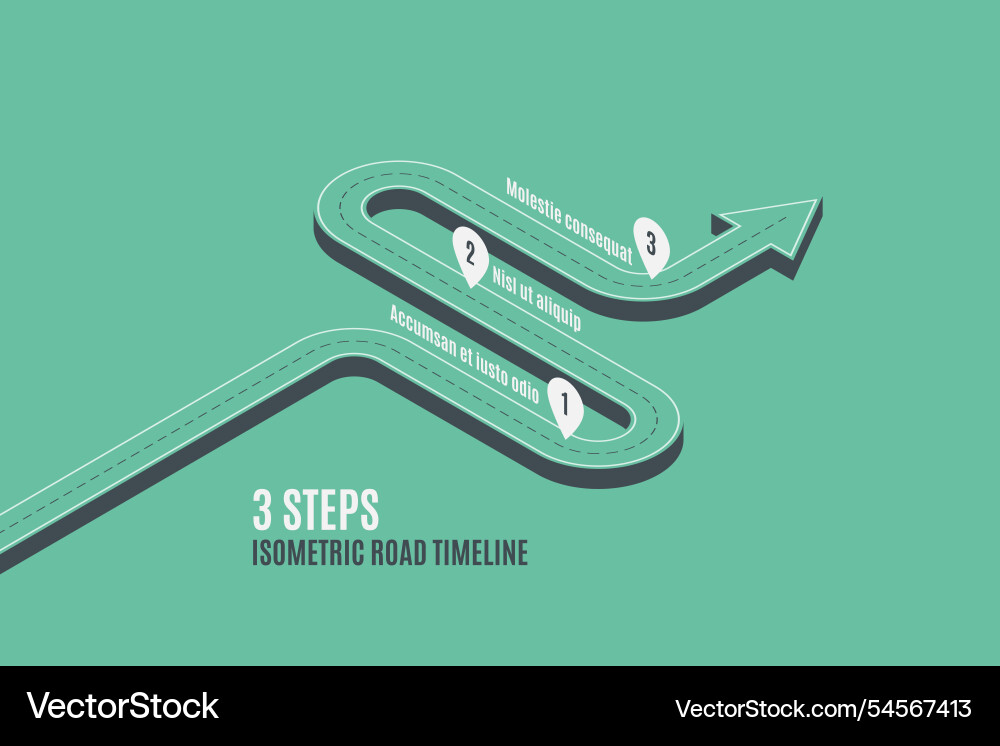 Isometric navigation map infographic 3 steps Isometric navigation map infographic 3 steps vector image